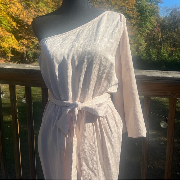 BCBMAXAZRIA Metallic One Shoulder
Jumpsuit - Picture 2 of 16